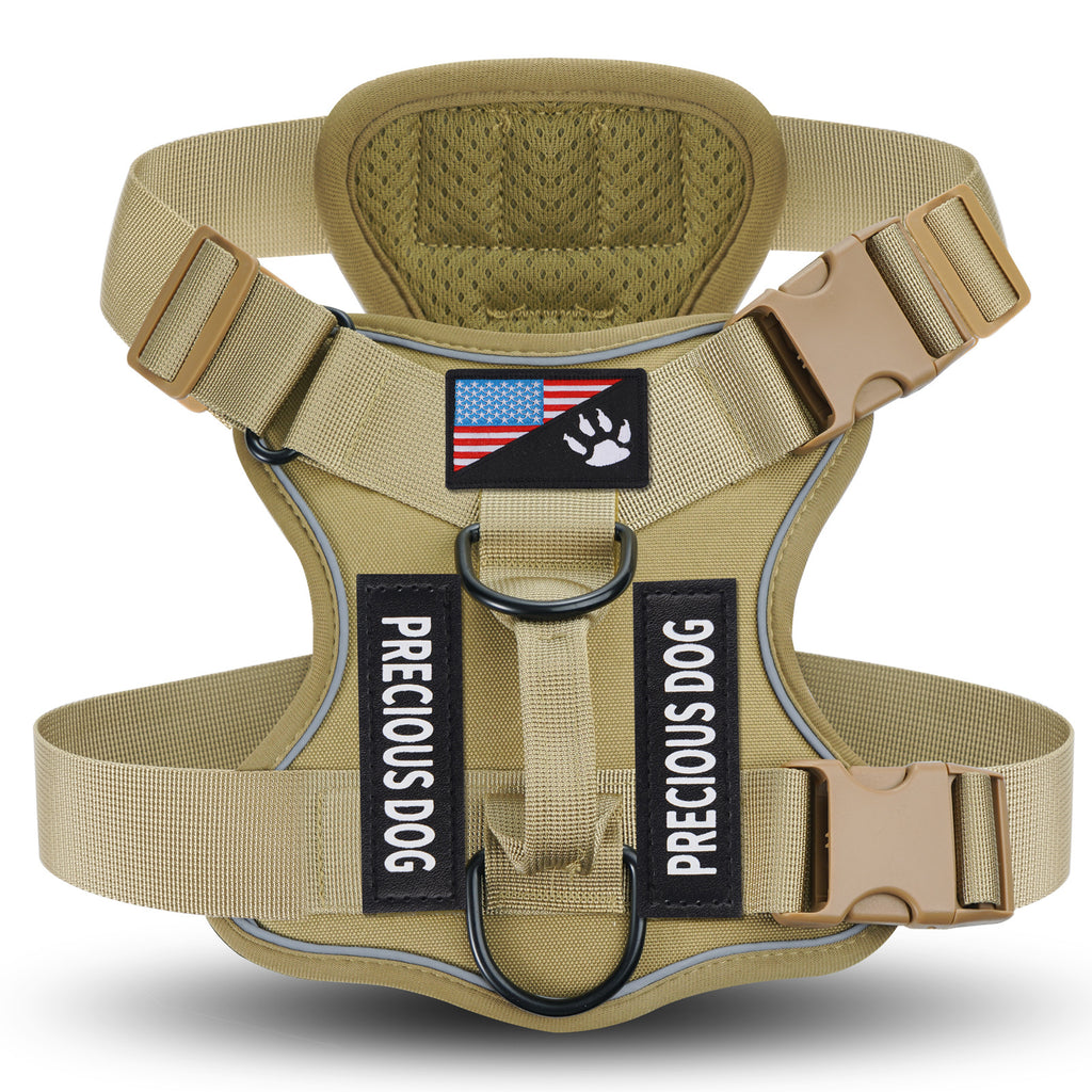 Large dog tactical chest strap vest by Dropshipman, featuring adjustable straps and durable material for outdoor activities.