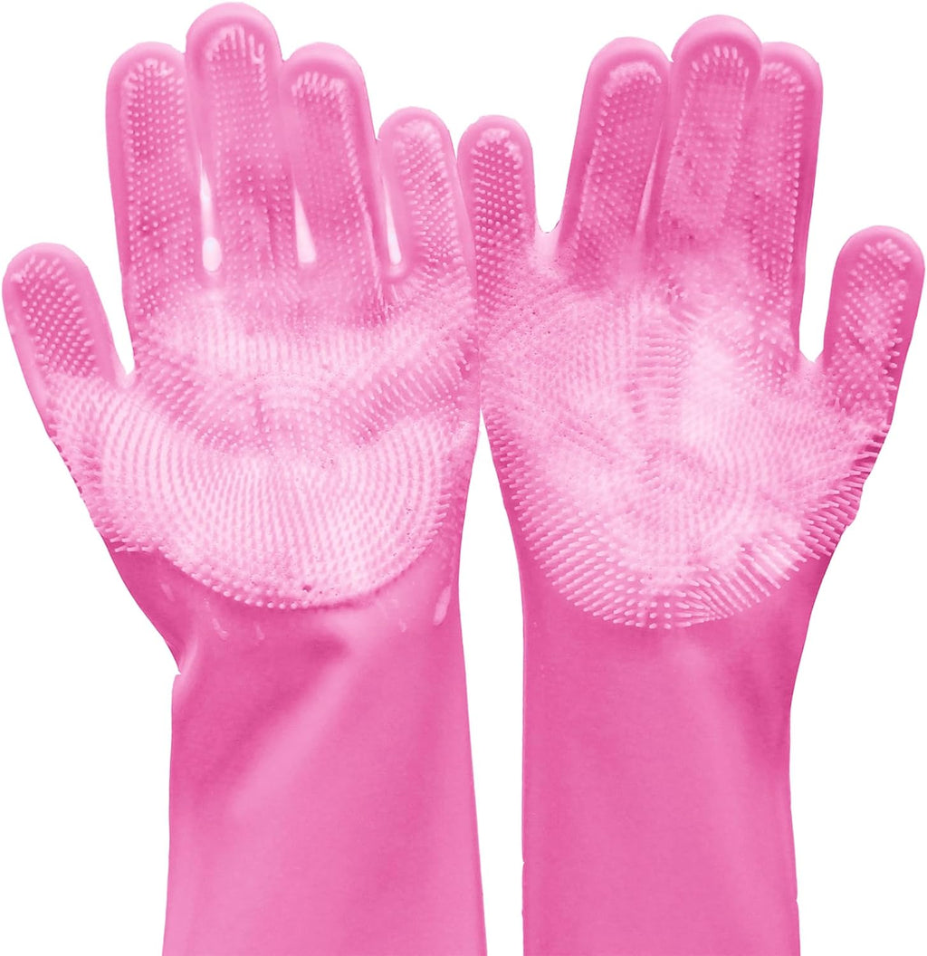 Pet grooming gloves for cats and dogs by Dropshipman, five-finger deshedding and massage mitt showing soft silicone bristles.