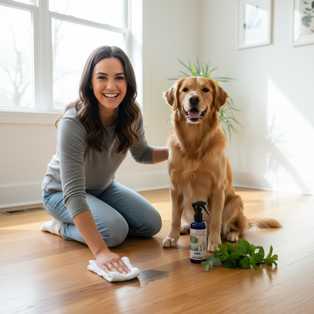 Dropshipman pet odor-neutralizing spray bottle, 100ml, designed to eliminate urine and pet smells effectively.