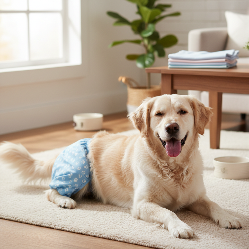 Reusable dog period panties by Dropshipman, breathable and absorbent, designed for canine feminine hygiene and comfort.