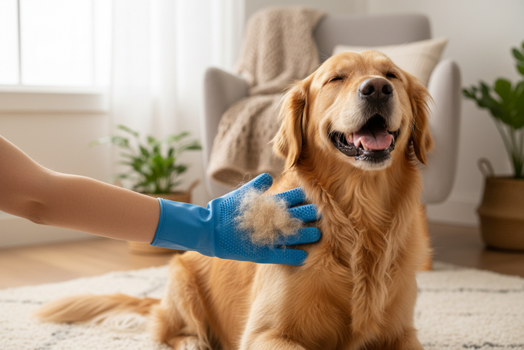 Tierfellpflegehandschuhe für Katzen & Hunde – Enthaarungs- & Massagehandschuh mit fünf Fingern