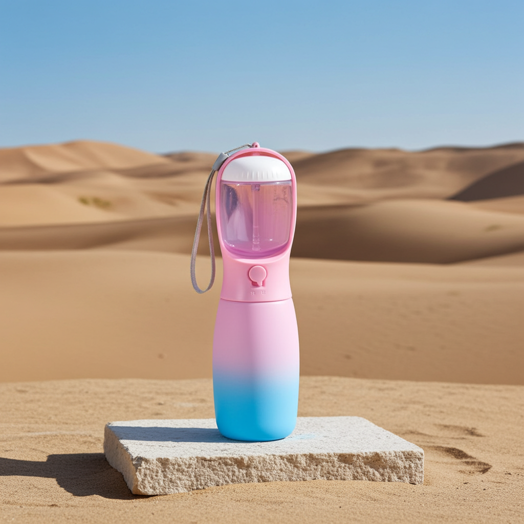 Gradient Color Portable Foldable Pet Water Bottle