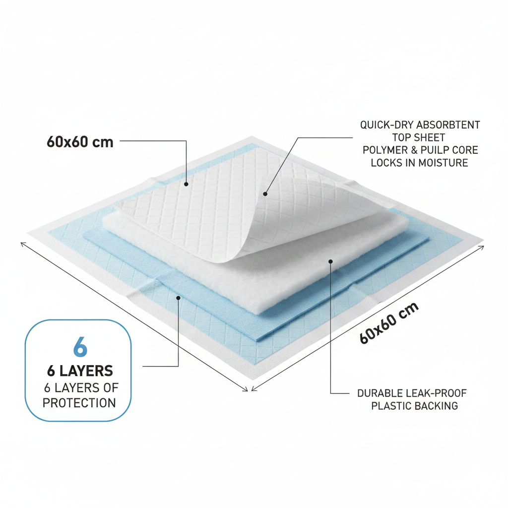 Large 60x60cm Dropshipman puppy training pee pads, 40-pack, super absorbent for effective dog training and mess control.