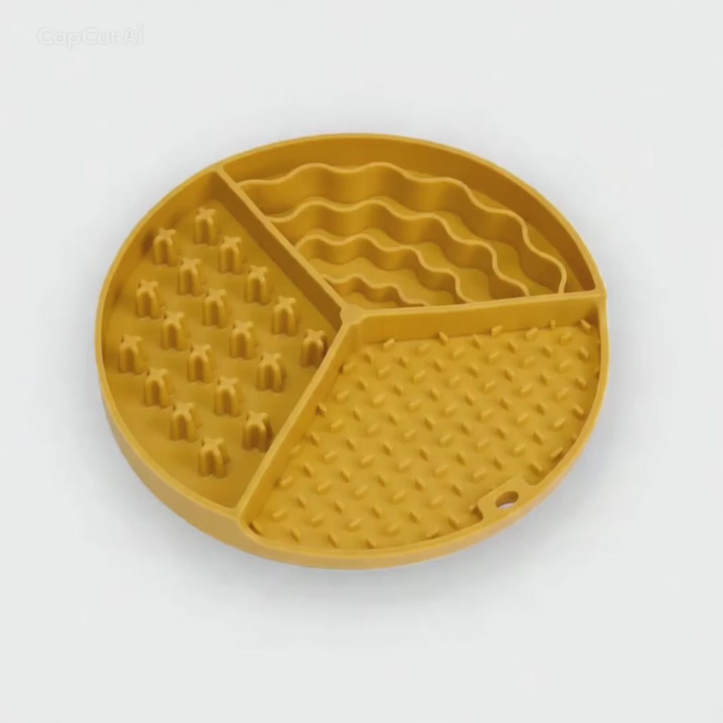 Silikon-Futternapf und Leckmatte für Hunde – Drei Fächer, 21 cm